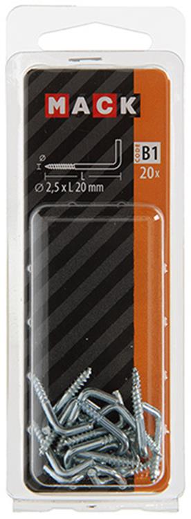 Mack 1017815 - vis à pouce en acier galvanisé 20 pcs 2,5 x 20 mm | 10 pièces