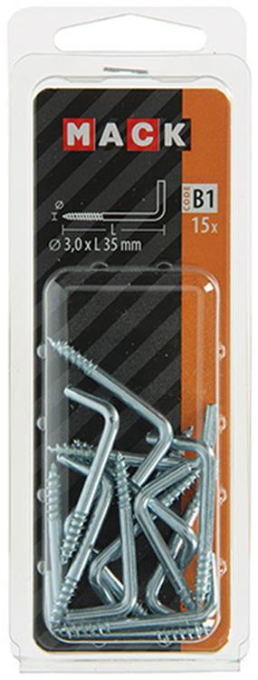 Mack 1017818 - vis à pouce en acier galvanisé 15 pcs 3,0 x 35 mm | 10 pièces