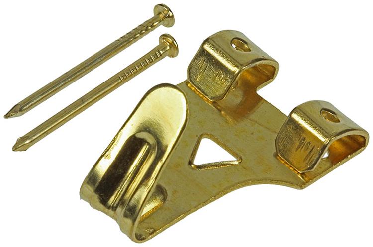 Mack 1017855 - crochet de cadre en acier plaqué laiton 6 pcs 20 x 30 mm | 5 pièces