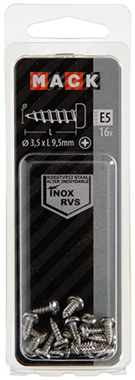 Mack 1019780 - culasse à vis autotaraudeuse A2 16 pièces 3,5 x 9,5 mm | 10 pièces
