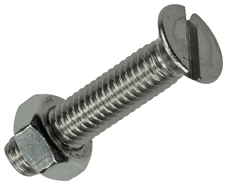 Mack 1019815 - vis à métal galvanisée. tête + écrou inox 4 pcs m6x30 | 10 pièces