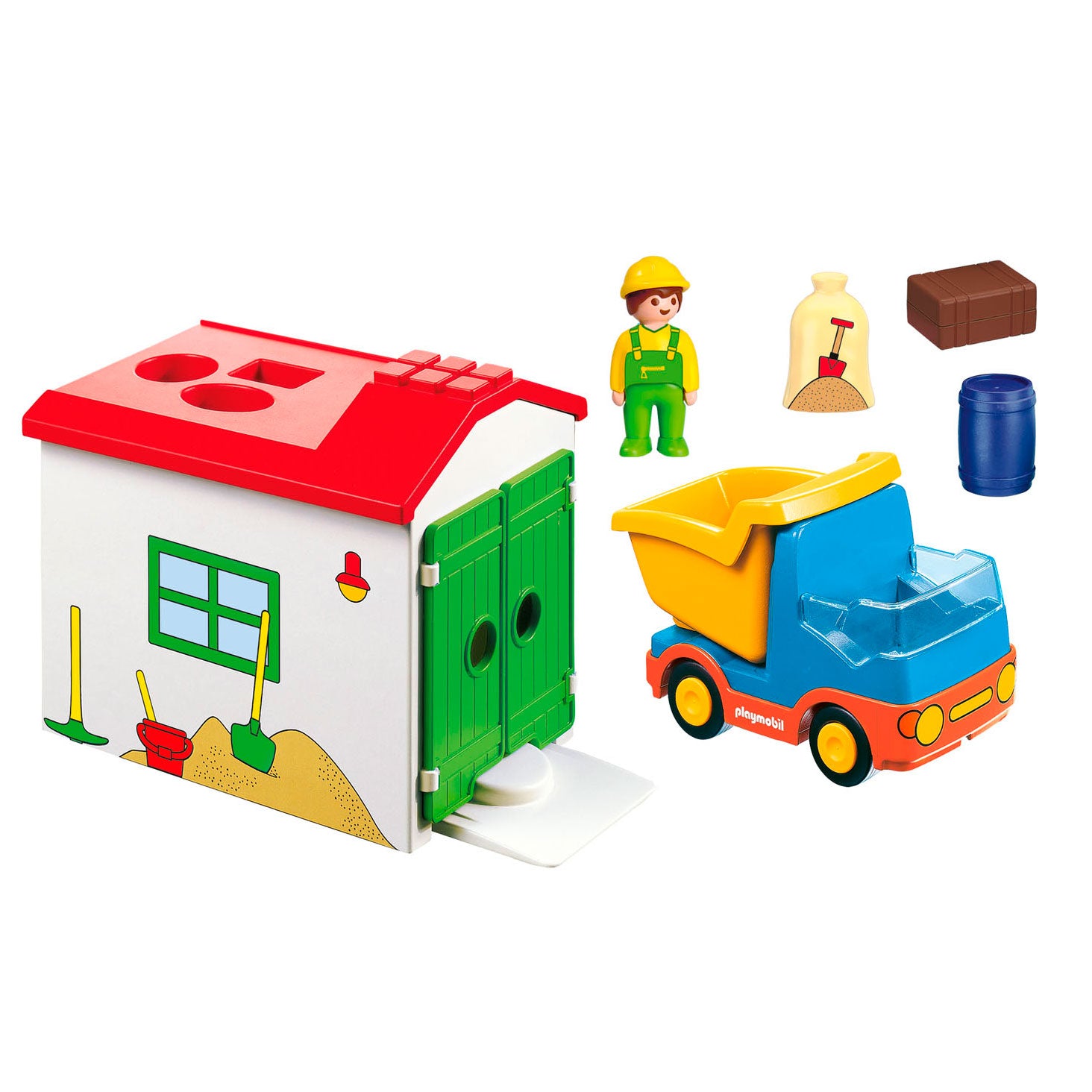 Playmobil 1.2.3. Werkman avec tri garage 70184