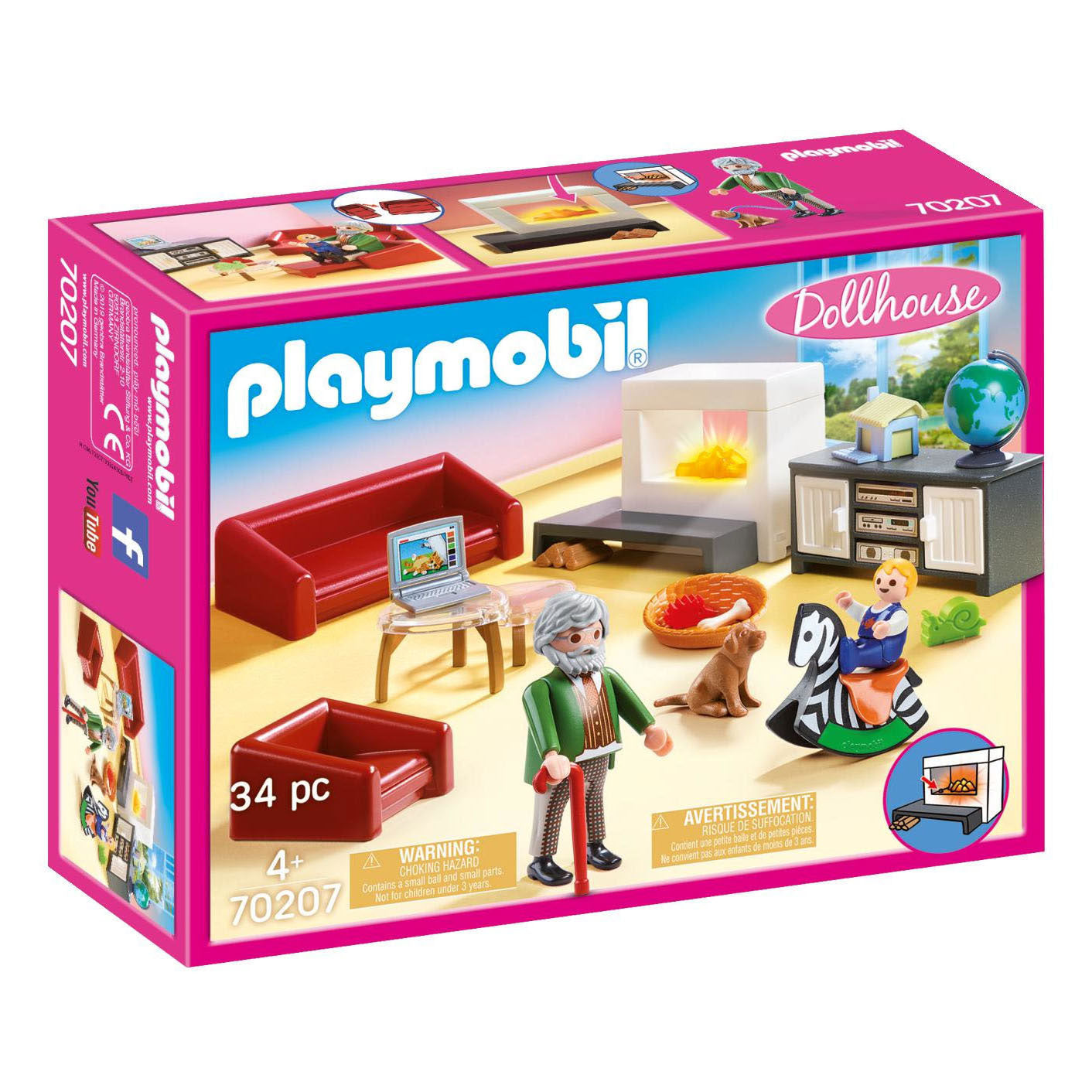 Playmobil Dollhouse Living Room avec cheminée 70207