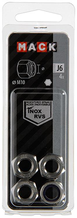 Mack 1019860 - contre-écrou hexagonal acier inoxydable a2 4 pcs m 10 | 10 pièces