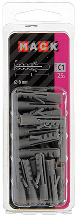 Mack 1017880 - bouchon polyéthylène 25 pcs 6 mm | 5 pièces