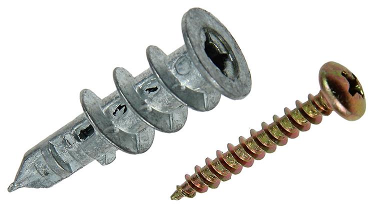 Mack 1017889 - bouchon de perçage pour plaques de plâtre + vis zamac 4pcs 6 x 38 mm | 10 pièces