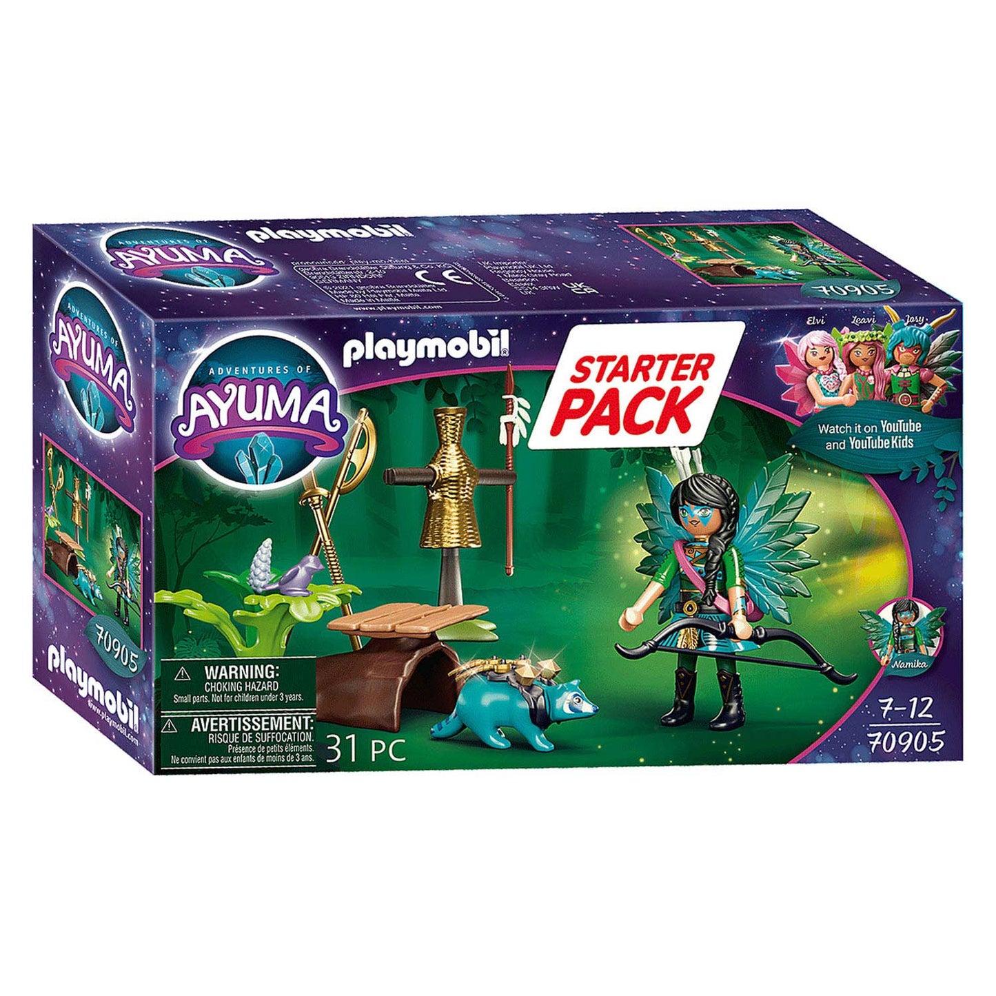 Playmobil Ayuma Starter Set Chevalier Fée avec raton laveur 70905