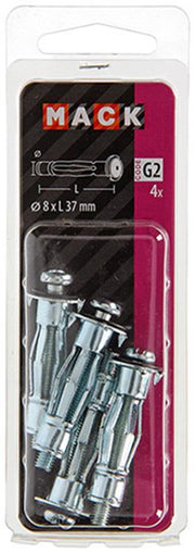 Mack 1017890 - chevilles pour mur creux en métal galvanisé 4 pcs 8 x37 mm | 10 pièces - afbeelding 2