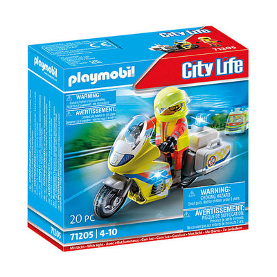 Playmobil City Life Motor Bike d'urgence avec lumière clignotante 71205