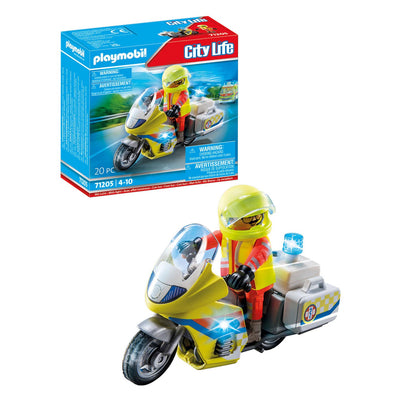 Playmobil City Life Motor Bike d'urgence avec lumière clignotante 71205