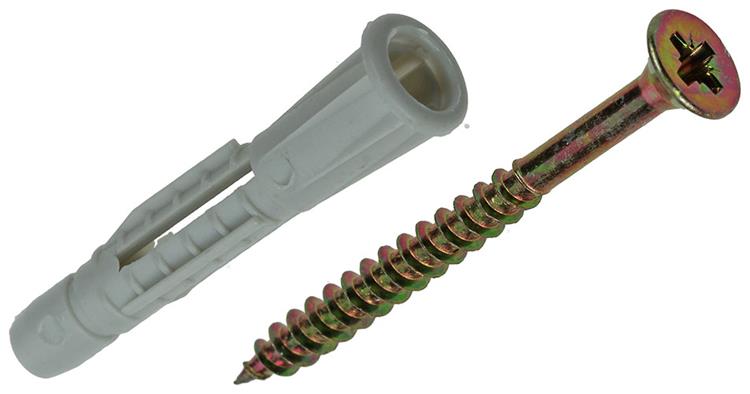 Mack 1017903 - fiche universelle + vis polyeth12 pcs 6mm 4,0x45mm | 5 pièces