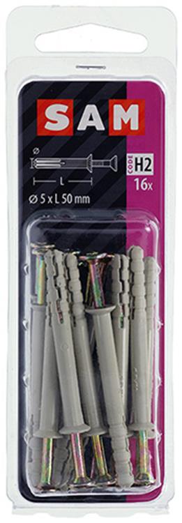 Mack 1017906 - bouchon à clous en nylon polyamide 16 pièces 5 x 50 mm | 5 pièces
