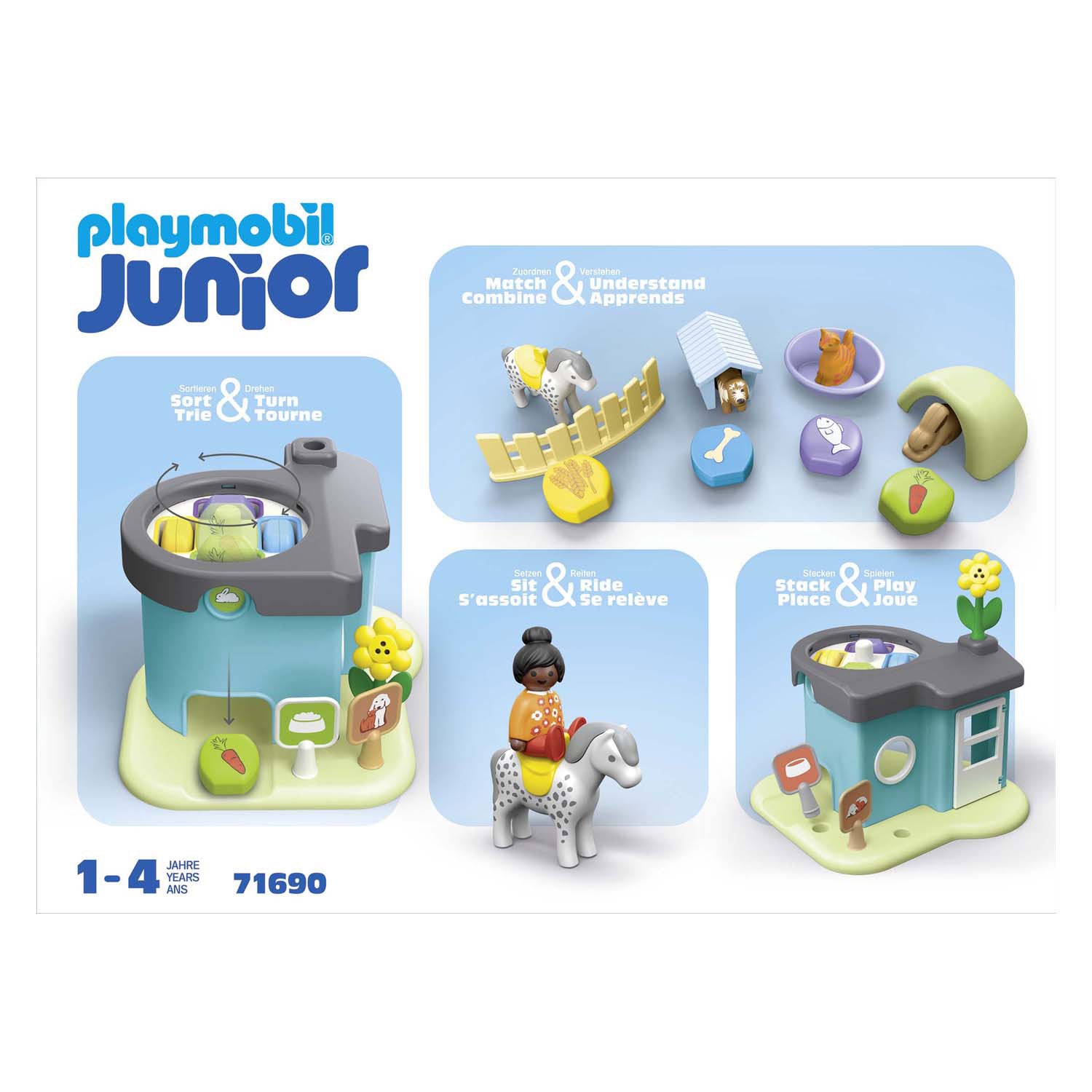 Playmobil 1.2.3. Pension animale avec machine d'alimentation 71690