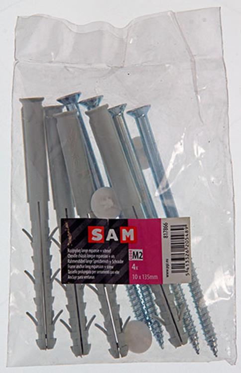 Mack 1019930 - fiche de cadre longue exp. polyam. + vis.4pcs 10 x 135 mm | 5 pièces