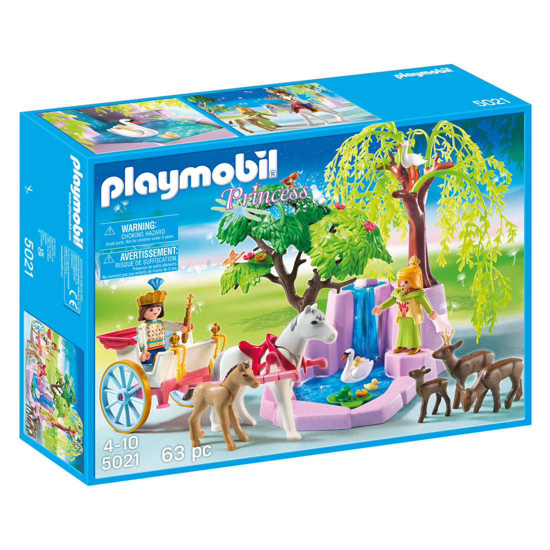 Playmobil Prince et princesse avec voiture et cascade 5021