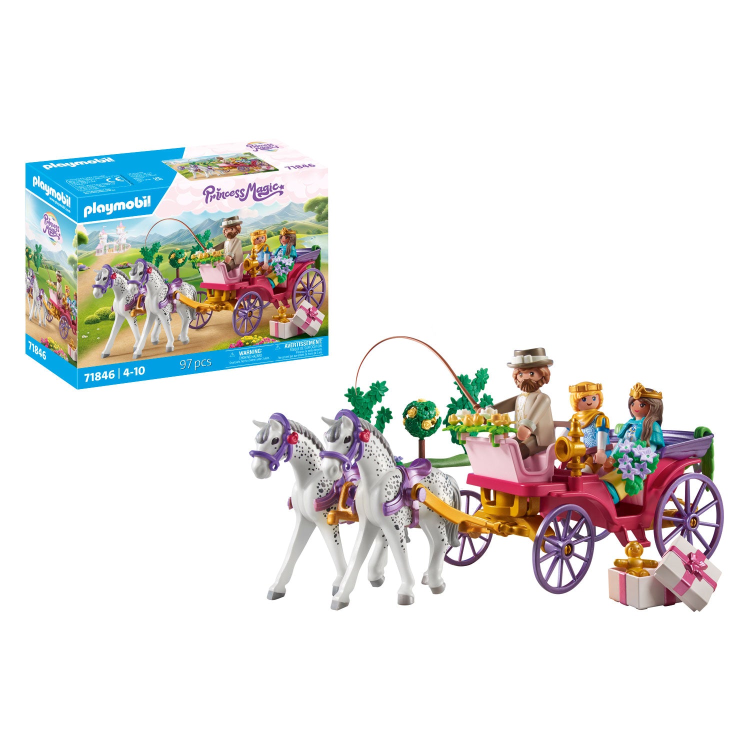 Playmobil 71846 Roule d'entraîneur avec Prince et Princess