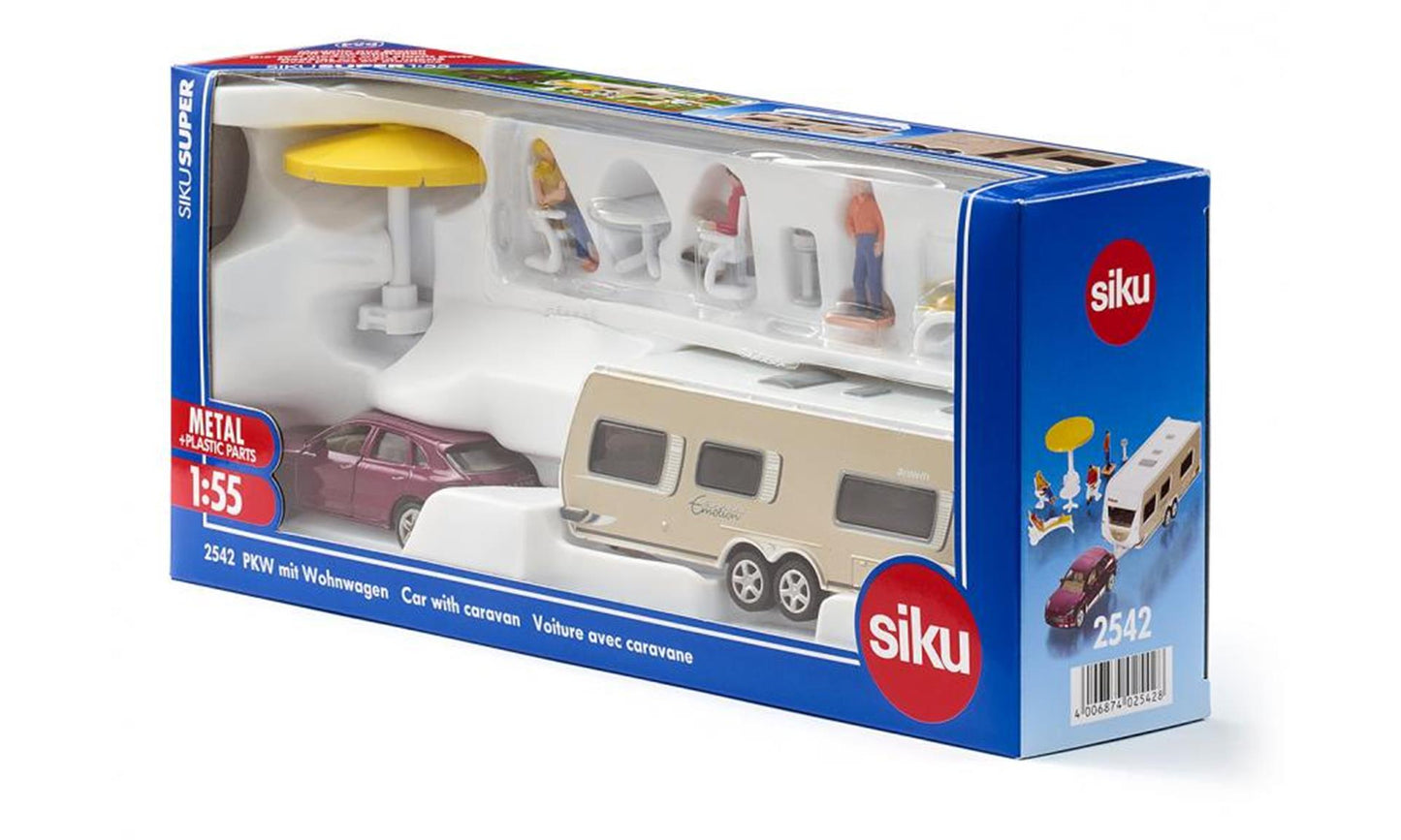 Voiture de tourisme Siku 2542 avec caravane