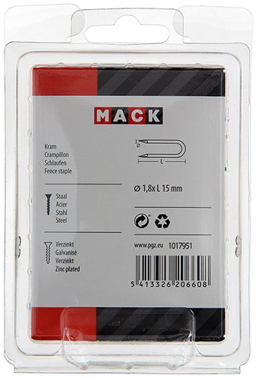 Mack 1017951 - acier de base galvanisé 250 gr 1,8 x 15 mm | 5 pièces