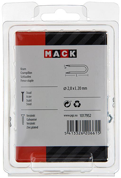 Mack 1017952 - acier de base galvanisé 250 gr 2,0 x 20 mm | 5 pièces