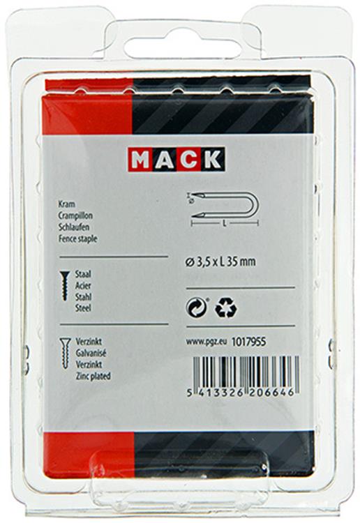 Mack 1017955 - acier de base galvanisé 250 gr 3,5 x 35 mm | 5 pièces