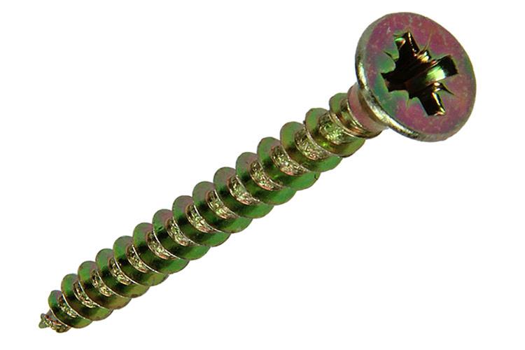 Mack 1017971 - vis pour panneaux d'aggloméré avec tête plaquée jaune. 60 pièces 4,0 x 30 mm | 5 pièces