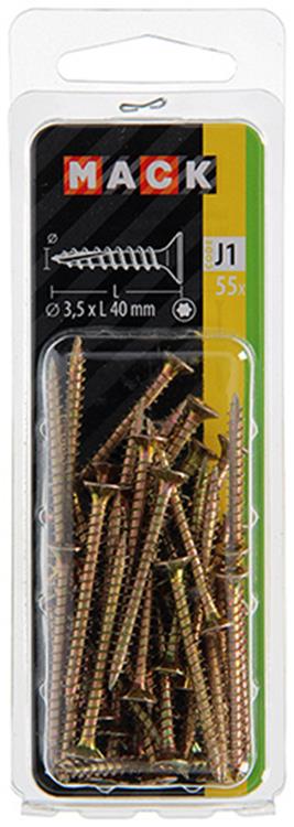 Mack 1018007 - spainplschr.vzkop-auto-assemblage plaqué jaune 55 pièces 3,5 x 40 mm | 5 pièces