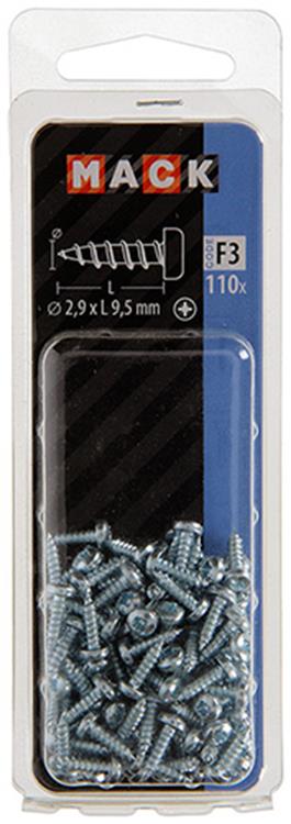 Mack 1018054 - vis autotaraudeuse culasse plaquée 110 pcs 2,9 x 9,5 mm | 10 pièces