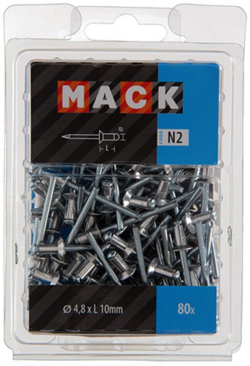 Mack 1020317 - 80 agrafes aveugles aluminium 4,8x10mm | 5 pièces