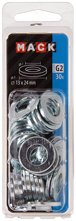 Mack 1018120 - rondelle acier galvanisé 30 pcs 13 x 24 mm | 5 pièces