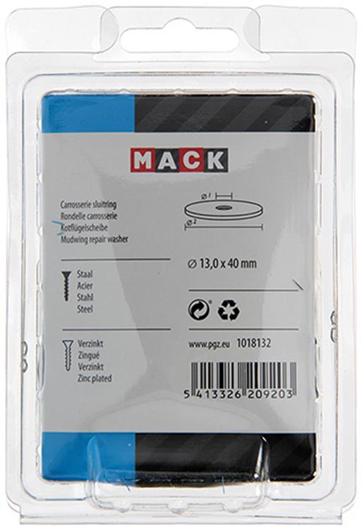 Mack 1018132 - rondelle de corps galvanisée20 pcs 13,0 x 40 mm | 5 pièces