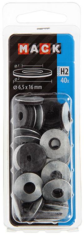 Mack 1018134 - bague d'étanchéité en caoutchouc galvanisé 40 pièces 6,5 x 16 mm | 5 pièces
