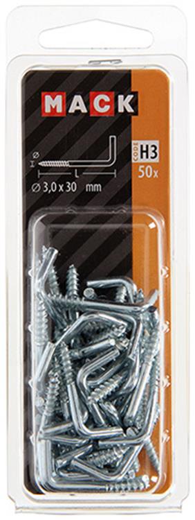 Mack 1018142 - vis à pouce en acier galvanisé 50 pcs 3,0 x 30 mm | 5 pièces