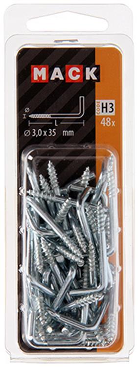 Mack 1018143 - vis à pouce en acier galvanisé 48 pcs 3,0 x 35 mm | 5 pièces