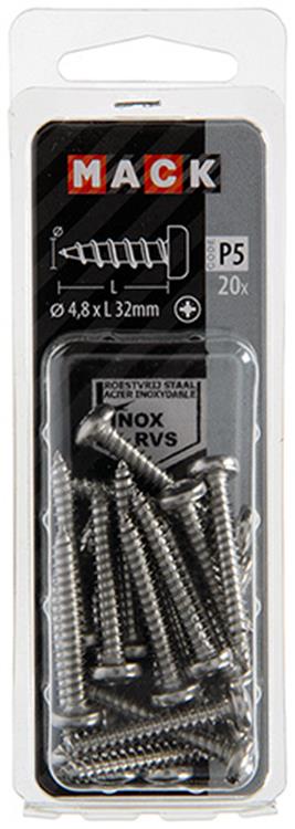 Mack 1020016 - vis autotaraudeuse culasse a2 20 pcs 4,8 x 32 mm | 5 pièces