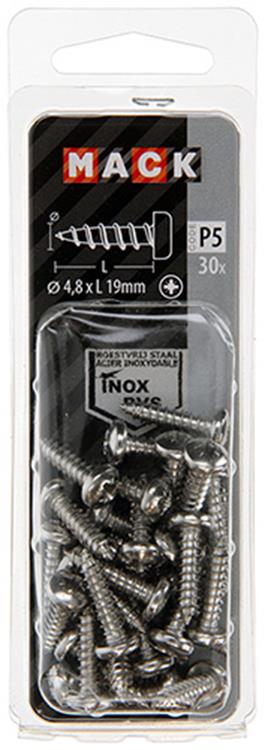 Mack 1020019 - vis autotaraudeuse culasse a2 30 pcs 4,8 x 19 mm | 5 pièces