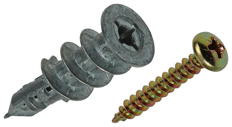 Mack 1018161 - bouchon de perçage pour plaques de plâtre + vis. zamac 15pcs 6 x 38 mm | 5 pièces