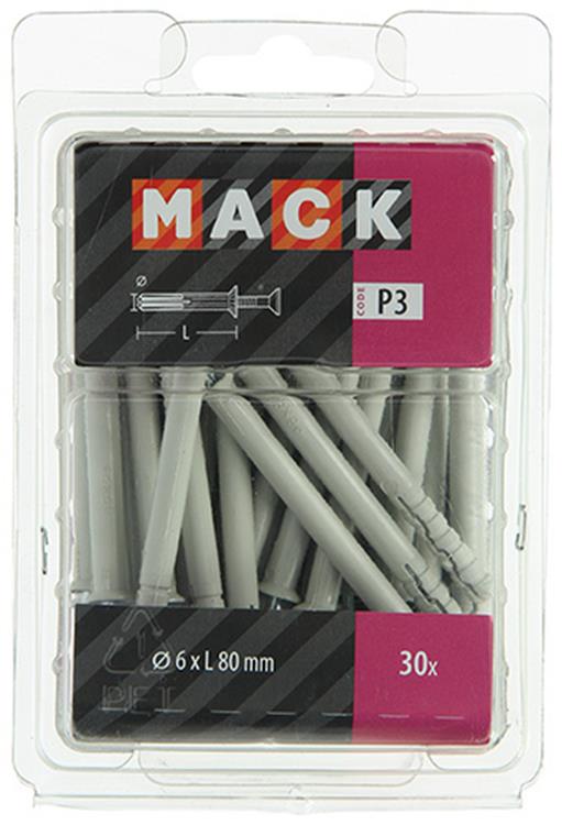 Mack 1018166 - bouchon à clous en nylon polyamide 30 pièces 6 x 80 mm | 3 pièces