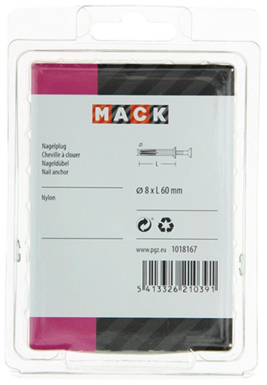 Mack 1018167 - bouchon à clous en nylon polyamide 25 pièces 8 x 60 mm | 3 pièces