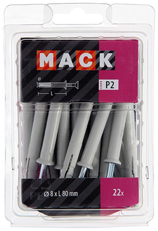 Mack 1018168 - bouchon à clous en nylon polyamide 22 pièces 8 x 80 mm | 3 pièces