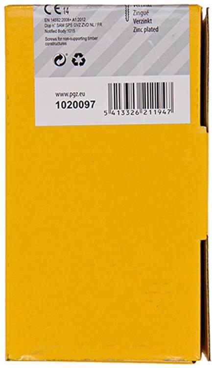 Mack 1020097 - vis pour panneaux d'aggloméré avec tête jaune vz 200 pcs 4,0 x 60 mm | 2 pièces