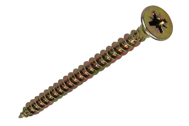 Mack 1020116 - vis pour panneaux d'aggloméré avec tête jaune vz 100 pcs 5,0 x 60 mm | 5 pièces