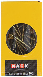 Mack 1020123 - vis pour panneaux d'aggloméré avec tête jaune avec 100 pièces 6,0 x 60 mm | 2 pièces - afbeelding 2