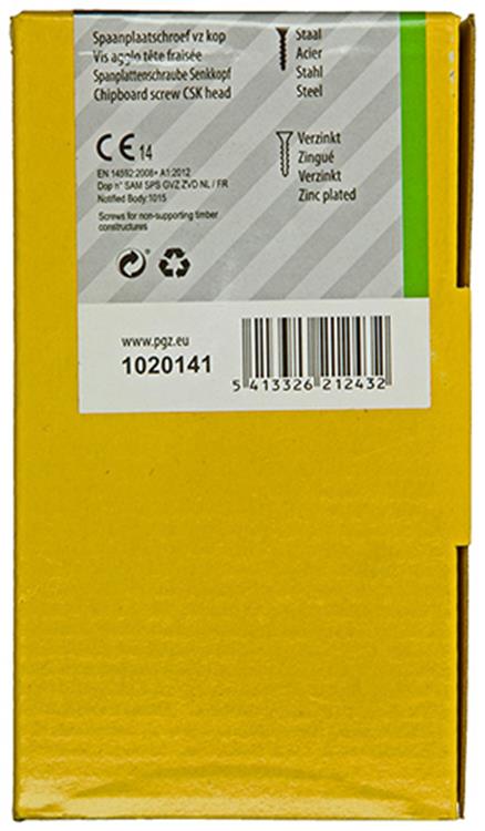 Mack 1020141 - vis pour panneaux d'aggloméré vz kp-self-lockinggvz 200pcs 4,0 x 50 mm | 3 pièces