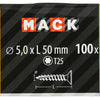 Mack 1020152 - vis pour panneaux d'aggloméré vz kp-self-lockinggvz 100pcs 5,0 x 50 mm | 5 pièces