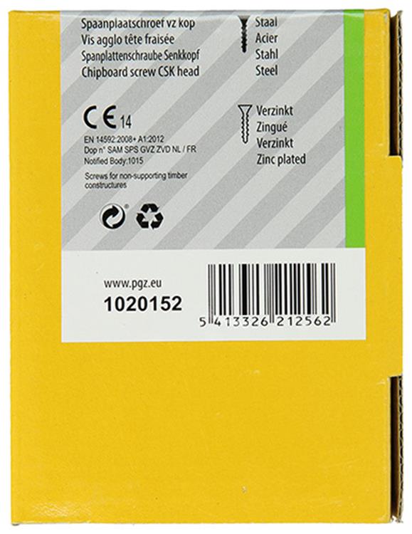 Mack 1020152 - vis pour panneaux d'aggloméré vz kp-self-lockinggvz 100pcs 5,0 x 50 mm | 5 pièces
