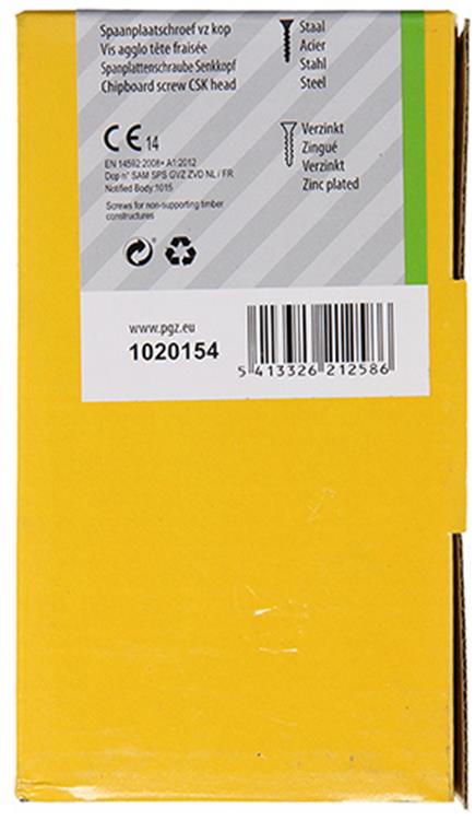 Mack 1020154 - vis pour panneaux d'aggloméré vz kp-self-lockinggvz 100pcs 5,0 x 70 mm | 3 pièces