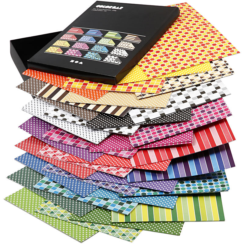 Carton à barres de couleur Creativ company, a4, feuille 210x297 mm, 250 gr, différentes couleurs, 16x10 feuilles 1 boîte