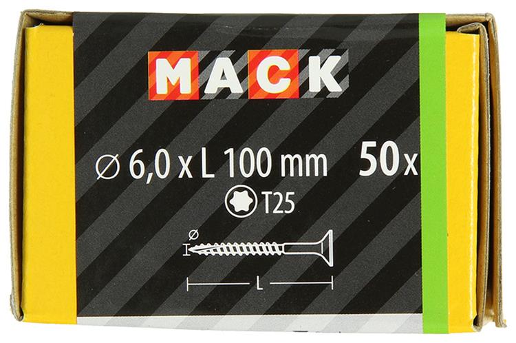 Mack 1020159 - vis pour panneaux d'aggloméré vz kp-autotaraudeusegvz 50 pièces 6,0 x 100 mm | 3 pièces