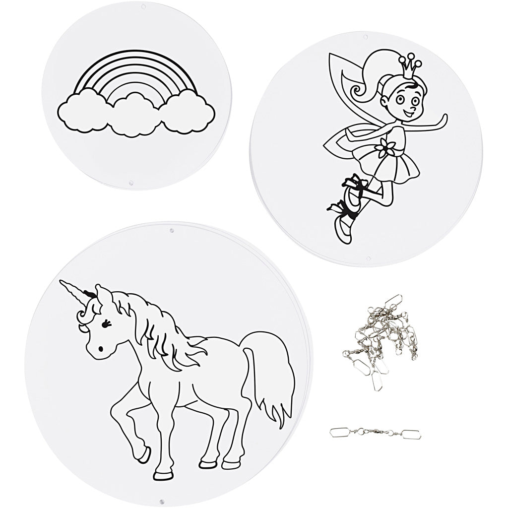 Creativ company mobiles avec motif, d 12+15+18 cm, 300 gr, blanc, 3 set 1 boîte