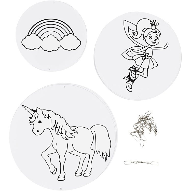Creativ company mobiles avec motif, d 12+15+18 cm, 300 gr, blanc, 3 set 1 boîte
